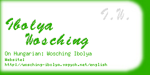 ibolya wosching business card